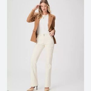 Paige Denim Sloane Cargo Bootcut Jean in Sandy Ecru